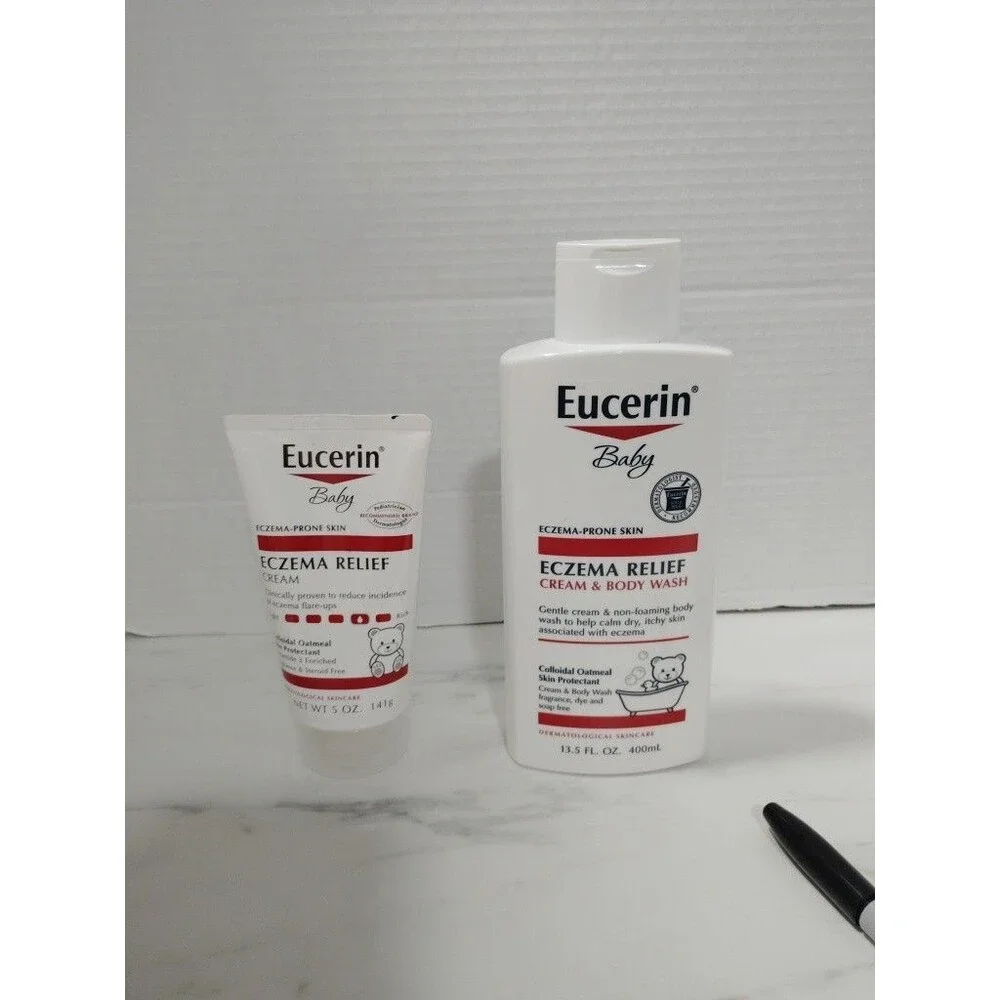 Eucerin Baby Eczema Relief Set: Cream 5 oz & Cream + Body Wash 13.5 fl oz